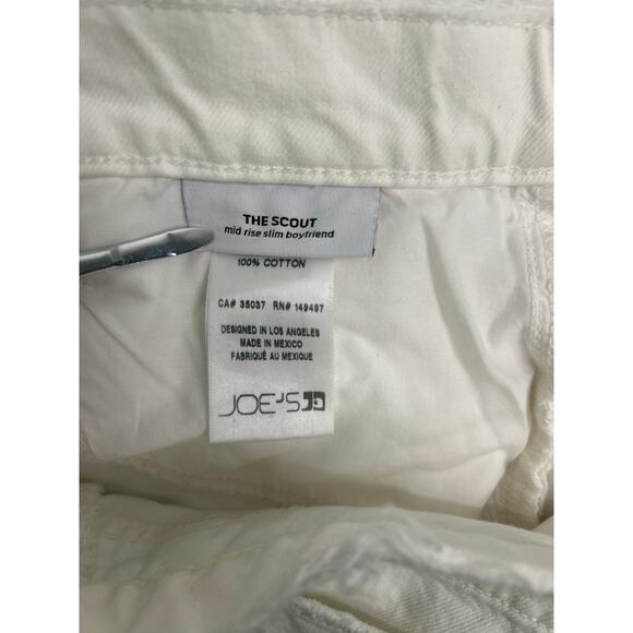Joe's Jeans Womens Jeans Sz 29 The Scout White Mid Rise Slim Boyfriend - Picture 4 of 8